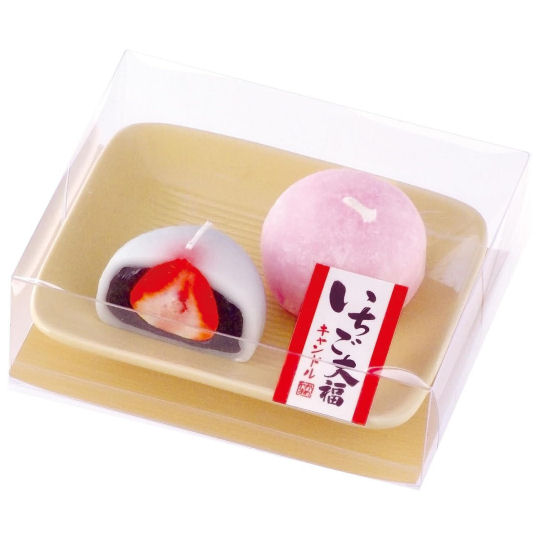 Kameyama Ichigo Daifuku Strawberry Mochi Candle (Set of 2)