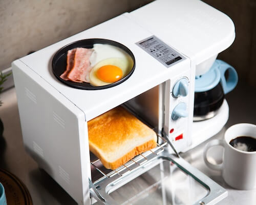 Three-in-One Breakfast Station Coffee Maker, Toaster, Griddle